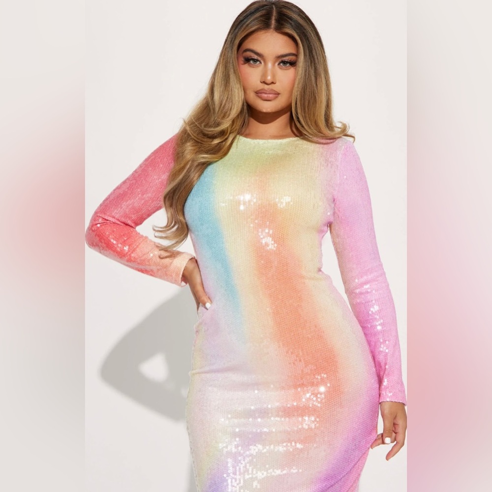 Alice Sequin Multicolor Maxi Dress